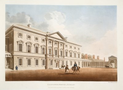 Leinster House, Dublin, 1792 (håndfarget gravering) av James Malton
