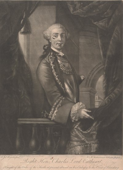 Generalløytnant Charles Schaw Cathart, 9. jarl Cathcart av James McArdell