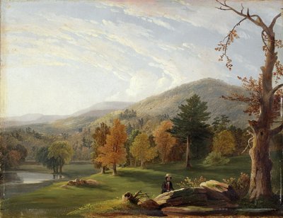 View Among the Helderbergs, Catskills in the Distance, 1850 av James McDougal Hart