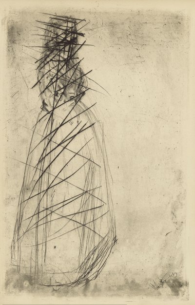 [76] Inntrykk fra kansellerte plater av Whistler - Fumette Standing. av James Abbott McNeill Whistler