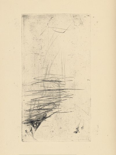 [76] Inntrykk fra kansellerte plater av Whistler - [Ung kvinne ligger på sofaen]. av James Abbott McNeill Whistler