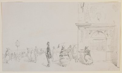 En gruppe figurer på en esplanade av James Abbott McNeill Whistler