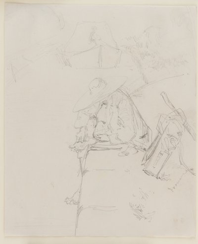 En mann satt på kanten av en vegg av James Abbott McNeill Whistler