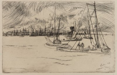 Amsterdam, fra Tolhuis av James Abbott McNeill Whistler