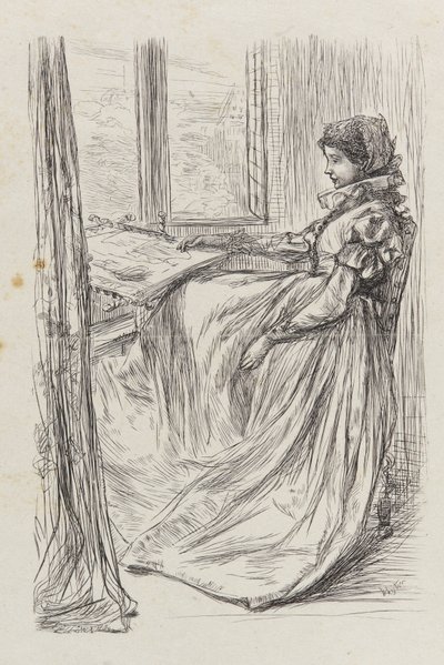 En illustrasjon til <em>Morgenen før massakren på St. Bartholomew</em> av James Abbott McNeill Whistler