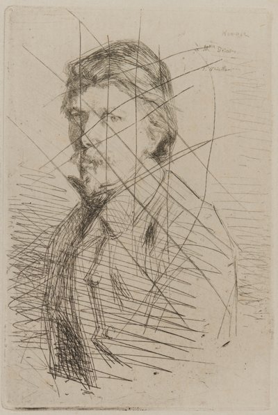 August Delâtre av James Abbott McNeill Whistler