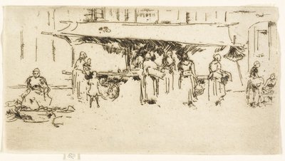 Stand, Market Place, Loches av James Abbott McNeill Whistler