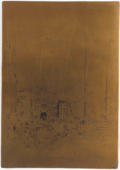 Kansellert trykkplate for <em>Piazzetta</em> av James Abbott McNeill Whistler