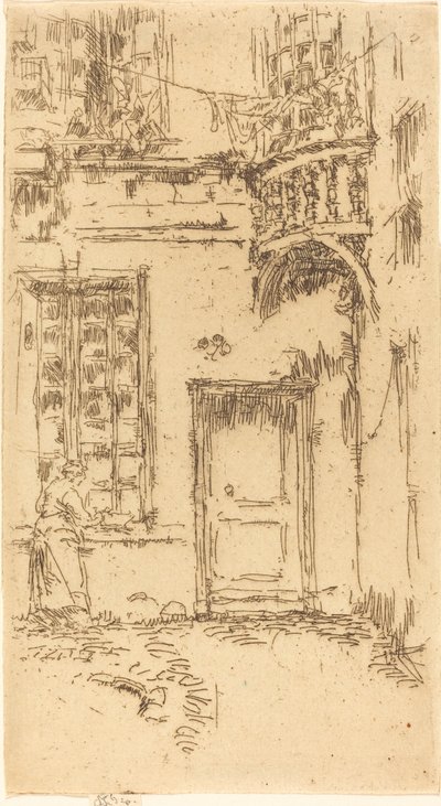 Courtyard, Rue P.L. kurer av James Abbott McNeill Whistler