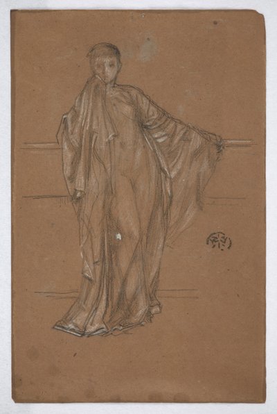 Drapert figur ved et rekkverk av James Abbott McNeill Whistler