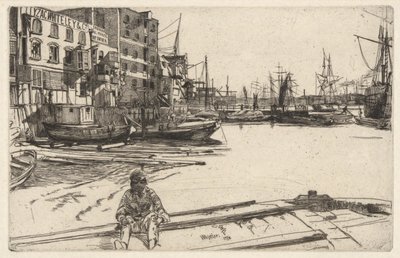 Eagle Wharf (Tyzac, Whiteley & Co.), fra Thames-settet (A Series of Sixteen Etchings of Scenes on Themsen and Other Subjects) av James Abbott McNeill Whistler