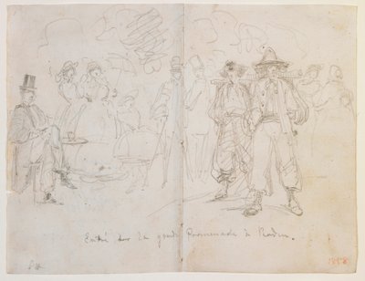 Gikk inn på den store promenaden i Baden av James Abbott McNeill Whistler