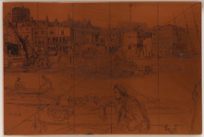 Etseplate: Black Lion Wharf av James Abbott McNeill Whistler