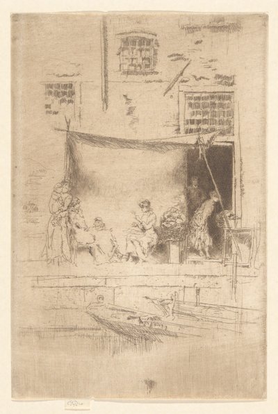 Fruktstall, fra det andre Venezia-settet (et sett med tjueseks etsninger) av James Abbott McNeill Whistler