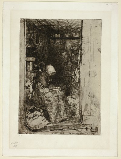 La Vieille aux Loques (Den gamle kvinnen med filler) av James Abbott McNeill Whistler