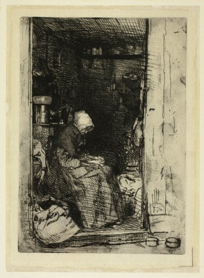 La Vieille aux Loques (Den gamle kvinnen med filler) av James Abbott McNeill Whistler