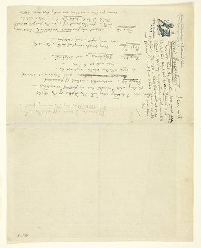Brev til William Heinemann med rettelser for Eden versus Whistler: The Baronet and the Butterfly. En Valentine med en dom av James Abbott McNeill Whistler