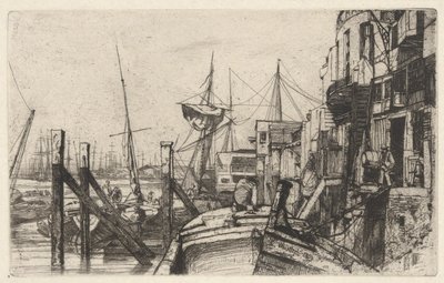 Limehouse, fra Thames Set (En serie med seksten etsninger av scener på Themsen og andre emner) av James Abbott McNeill Whistler