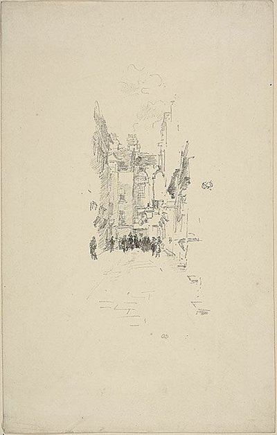 Little Court, Cloth Fair av James Abbott McNeill Whistler