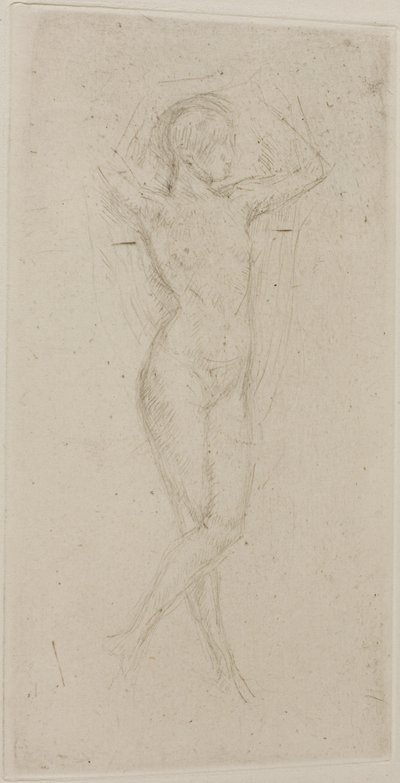 Naken jente med armene hevet av James Abbott McNeill Whistler