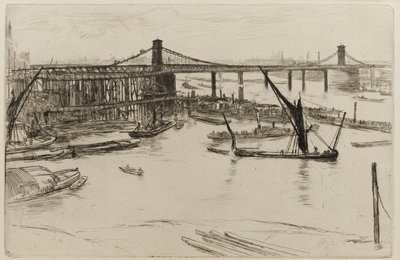 Old Hungerford Bridge av James Abbott McNeill Whistler