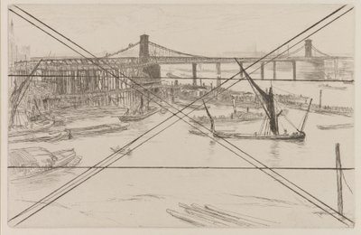 Old Hungerford Bridge av James Abbott McNeill Whistler