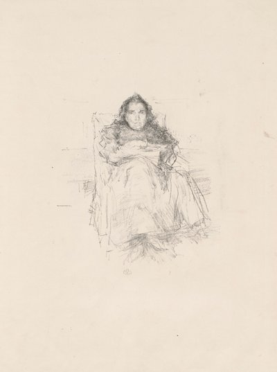 Portrettstudie: Mrs. Philip, nr. 3 (recto) Portrettstudie: Geneviève Mallarmé (verso) av James McNeill Whistler