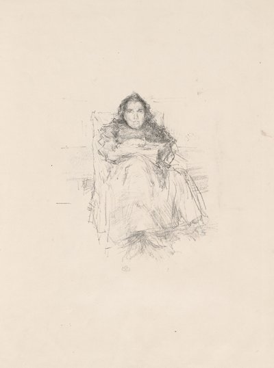 Portrettstudie: Mrs. Philip, nr. 3 (recto) Portrettstudie: Geneviève Mallarmé (verso) av James Abbott McNeill Whistler