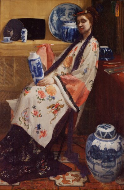 Lilla og rosa: Lange Leizen med de seks merkene av James McNeill Whistler