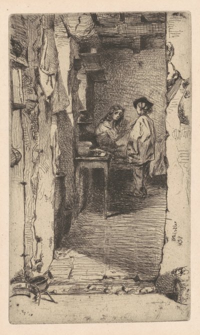 Rag Pickers, Mouffetard District, Paris av James Abbott McNeill Whistler