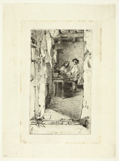 Rag Pickers, Mouffetard District, Paris av James Abbott McNeill Whistler