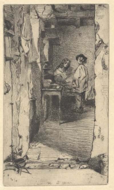Rag Pickers, Mouffetard District, Paris av James Abbott McNeill Whistler