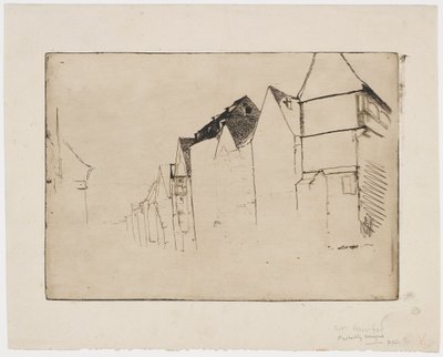 Skisse av hus av James Abbott McNeill Whistler