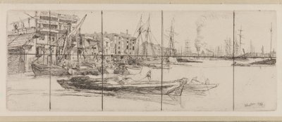 Thames Warehouses av James Abbott McNeill Whistler