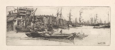 Thames Warehouses av James Abbott McNeill Whistler