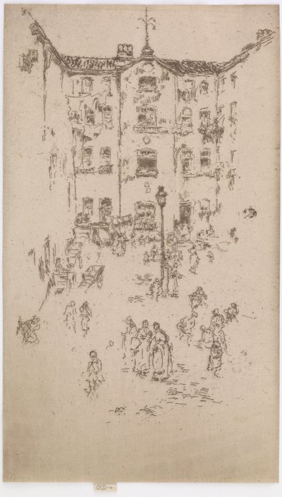 The Courtyard, Brussel av James Abbott McNeill Whistler