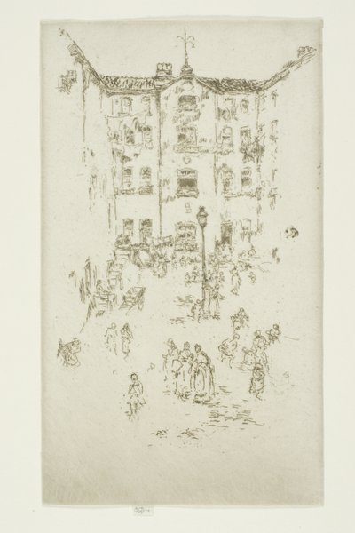 The Courtyard, Brussel av James Abbott McNeill Whistler