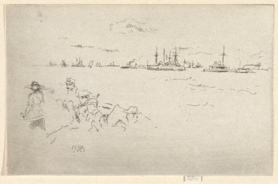 The Fleet: Monitors, fra Jubilee Set av James Abbott McNeill Whistler