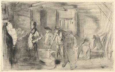 The Forge, from the Thames Set (En serie med seksten etsninger av scener på Themsen og andre emner) av James Abbott McNeill Whistler