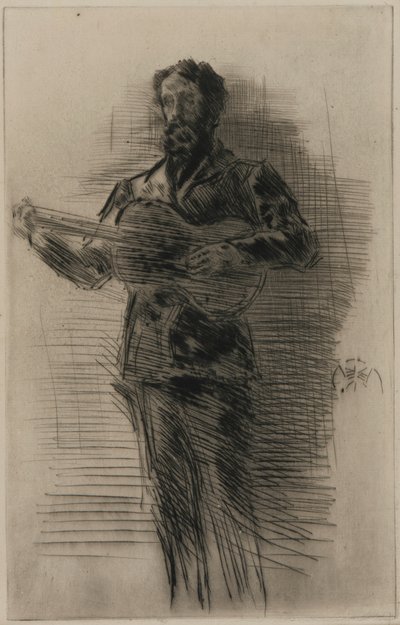 Gitarspilleren (M.W. Ridley) av James Abbott McNeill Whistler