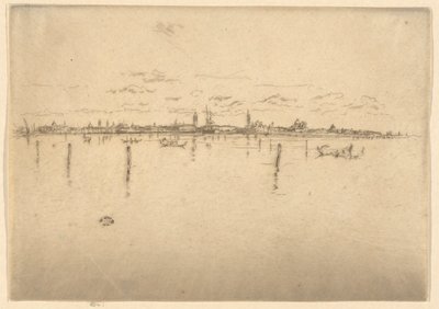 Det lille Venezia, fra det første Venezia-settet (Venezia, en serie med tolv etsninger) av James Abbott McNeill Whistler