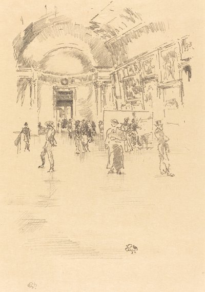 The Long Gallery, Louvre av James Abbott McNeill Whistler