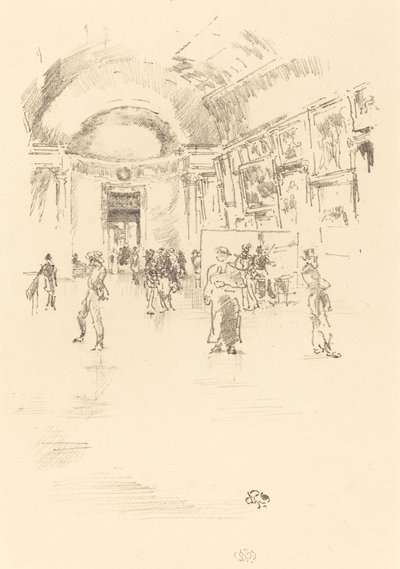 The Long Gallery, Louvre av James Abbott McNeill Whistler