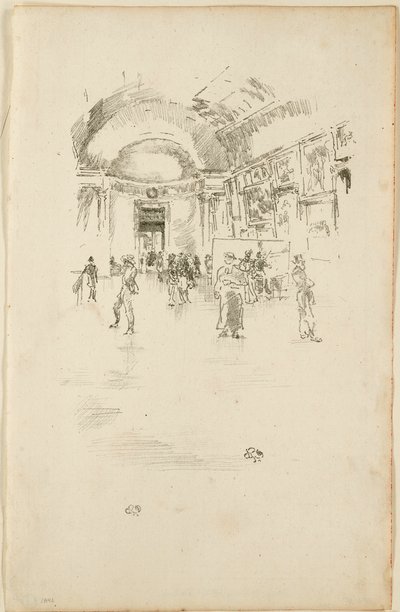 The Long Gallery, Louvre av James Abbott McNeill Whistler