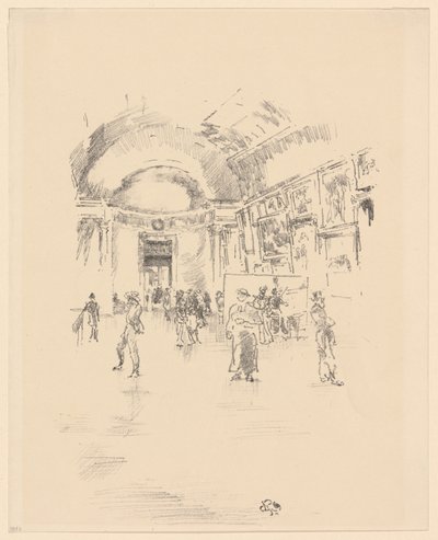 The Long Gallery, Louvre av James Abbott McNeill Whistler