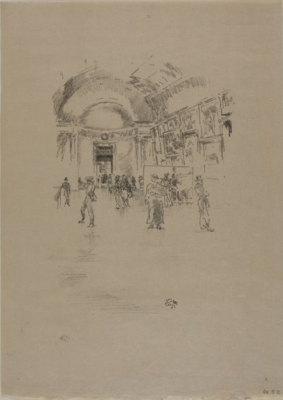The Long Gallery, Louvre av James Abbott McNeill Whistler