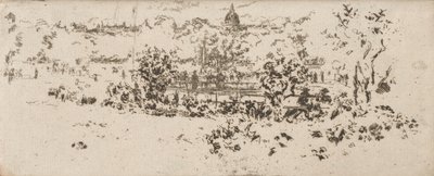 Pantheon fra terrassen, Luxembourghagen av James Abbott McNeill Whistler