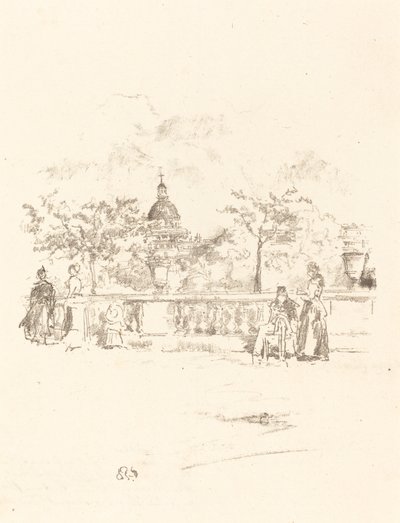 Pantheon, fra terrassen til Luxembourghagen av James Abbott McNeill Whistler