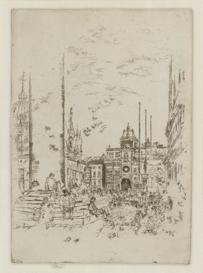 Piazzettaen, fra det første Venezia-settet (Venezia, en serie med tolv etsninger) av James Abbott McNeill Whistler