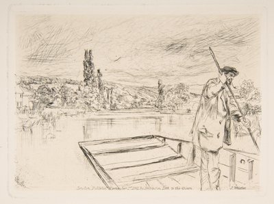 Flatbunnet båt av James McNeill Whistler